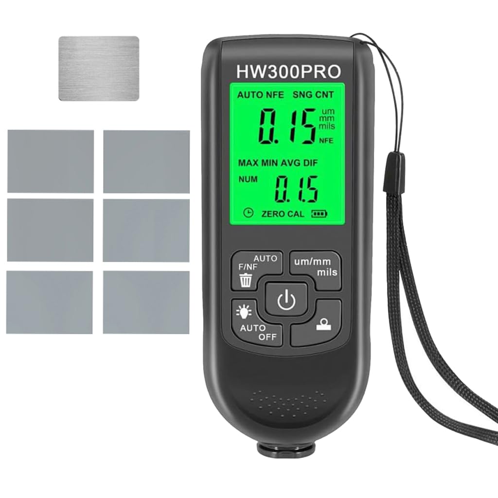 Serplex Automotive Paint Meter Car Paint Thickness Gauge for Fe & NFe Coating High Precision Automotive Coating Thickness Meter Gauge 0~2000um Range, Auto Calibration, LCD Backlight, Battery Operated Serplex Automotive Paint Meter Car Paint Thickness Gauge for Fe & NFe Coating High Precision Automotive Coating Thickness Meter Gauge 0~2000um Range, Auto Calibration, LCD Backlight, Battery Operated